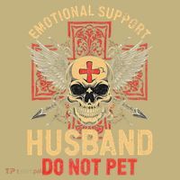 Emotional Support Husband Do Not Pet Funny Man T-Shirt thumb 7
