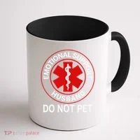 Emotional Support Husband Do Not Pet Coffee Mug thumb 1