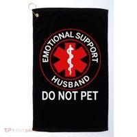 Emotional Support Husband Do Not Pet Golf Towel thumb 0