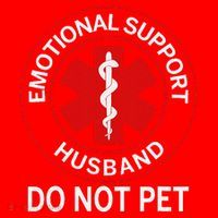 Emotional Support Husband Do Not Pet Santa Hat thumb 1