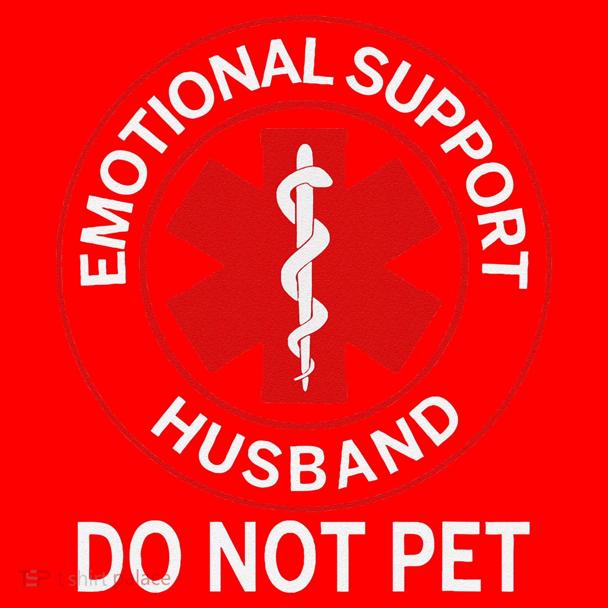 Emotional Support Husband Do Not Pet Santa Hat