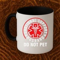 Emotional Support Husband Do Not Pet Funny Quote Sayings Coffee Mug thumb 2