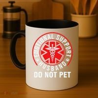 Emotional Support Husband Do Not Pet Funny Quote Sayings Coffee Mug thumb 4