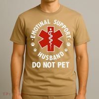 Emotional Support Husband Do Not Pet Funny T-Shirt thumb 3