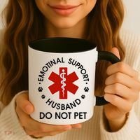 Emotional Support Husband Do Not Pet Coffee Mug thumb 3