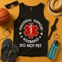 Emotional Support Husband Do Not Pet Tank Top thumb 4