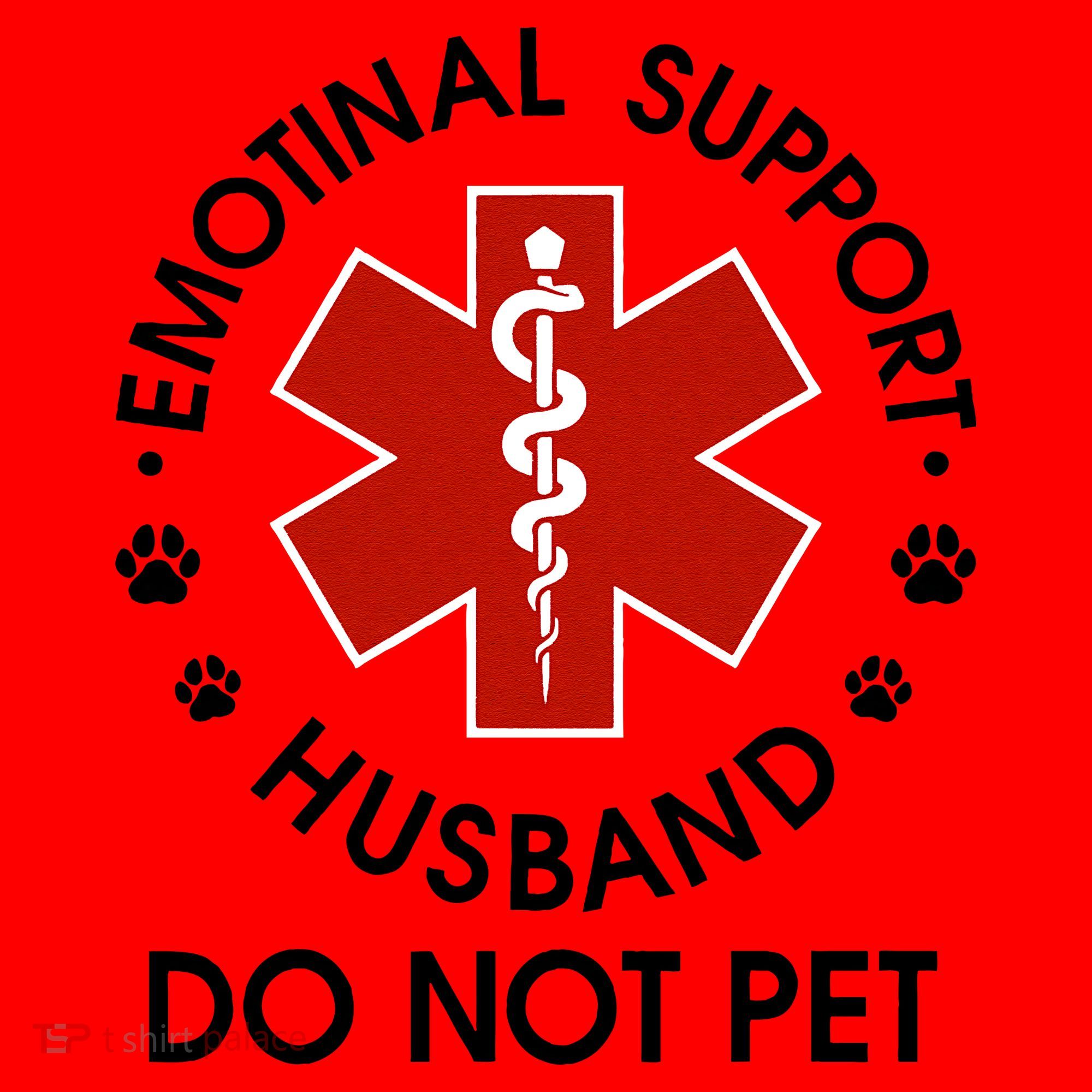 Emotional Support Husband Do Not Pet Santa Hat