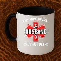 Emotional Support Husband Do Not Pet Couple Humor Dog Lover Coffee Mug thumb 2