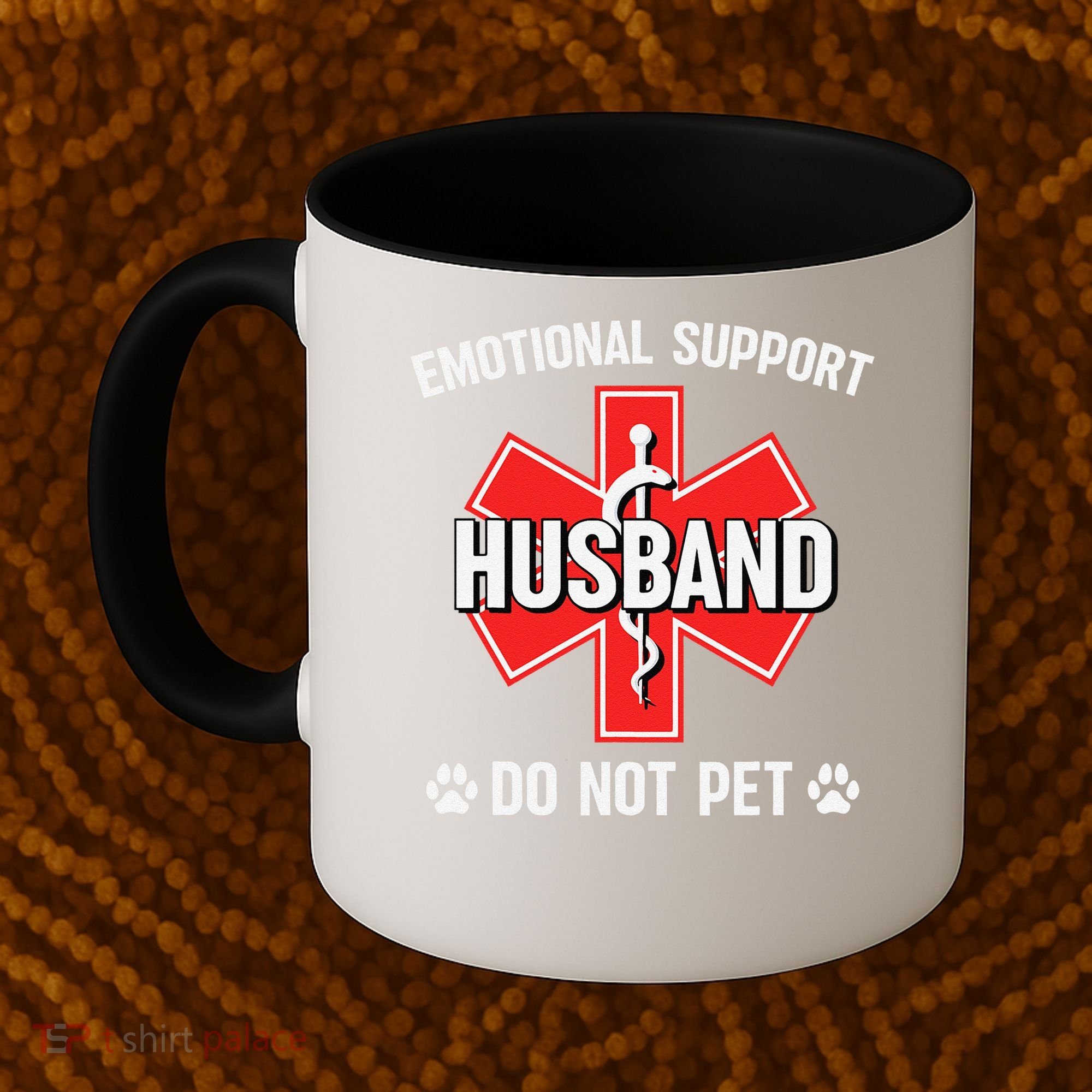 Emotional Support Husband Do Not Pet Couple Humor Dog Lover Coffee Mug