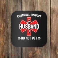 Emotional Support Husband Do Not Pet Couple Humor Dog Lover Coaster thumb 0