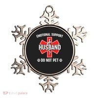 Emotional Support Husband Do Not Pet Couple Humor Dog Lover Ornament thumb 0