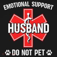 Emotional Support Husband Do Not Pet Couple Humor Dog Lover Ornament thumb 1