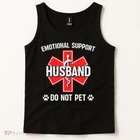 Emotional Support Husband Do Not Pet Couple Humor Dog Lover Tank Top thumb 2