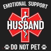 Emotional Support Husband Do Not Pet Couple Humor Dog Lover Golf Towel thumb 3