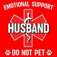Emotional Support Husband Do Not Pet Couple Humor Dog Lover Santa Hat thumb 1