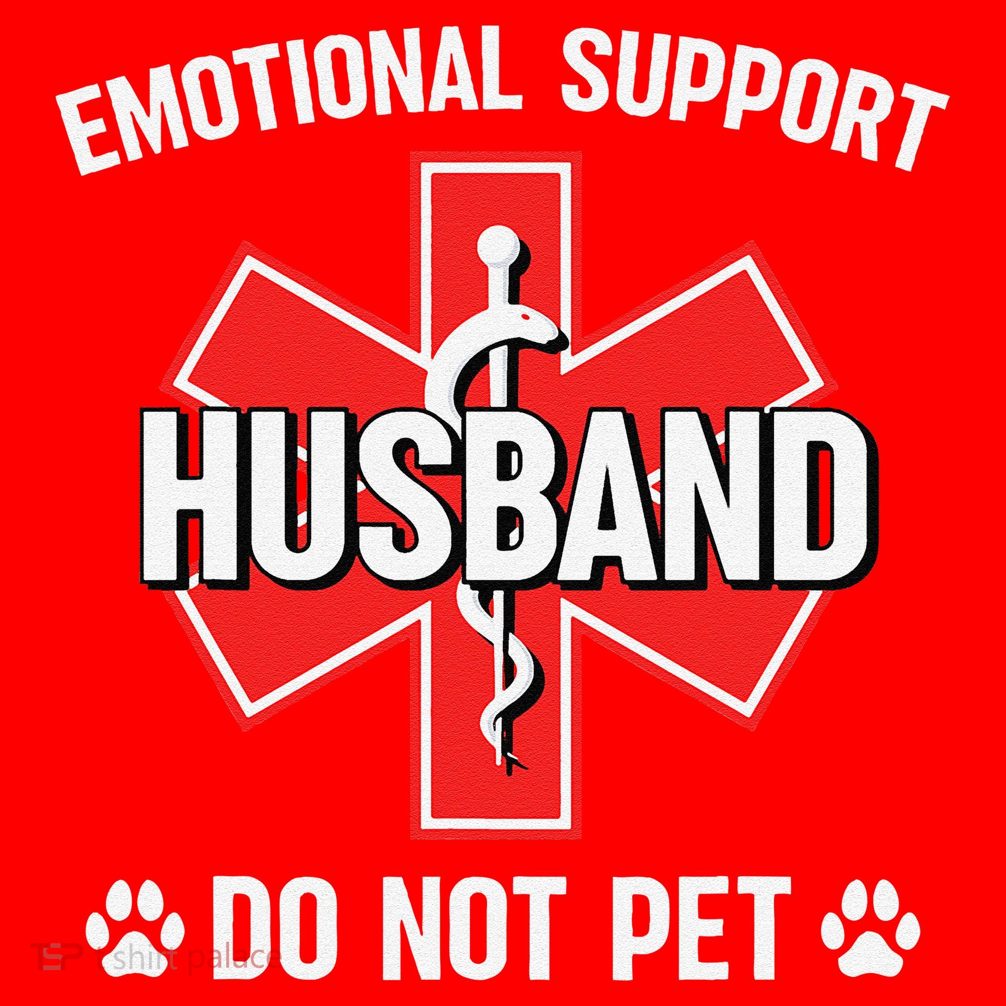 Emotional Support Husband Do Not Pet Couple Humor Dog Lover Santa Hat