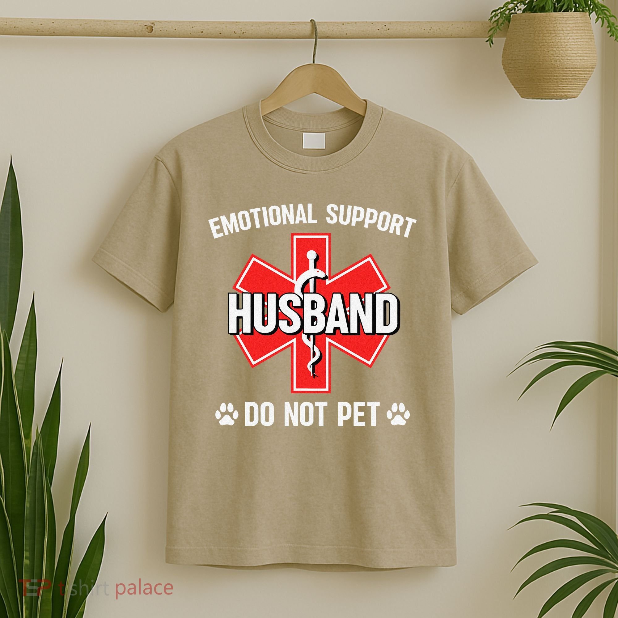 Emotional Support Husband Do Not Pet Couple Humor Dog Lover T-Shirt