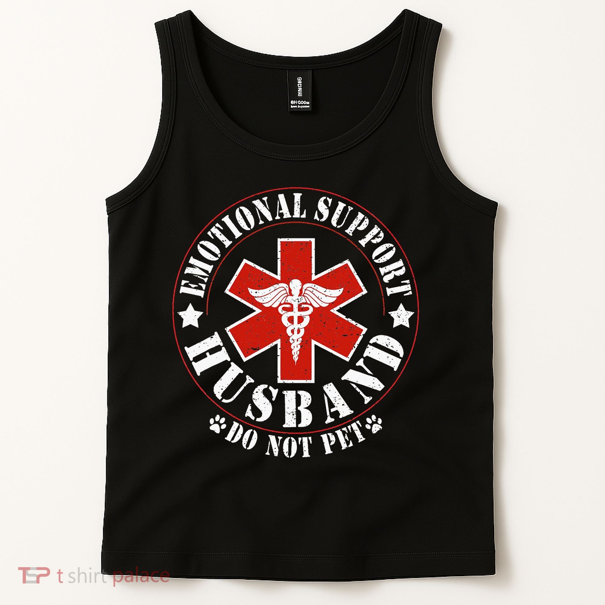 Emotional Support Husband Do Not Pet Funny Husband Tank Top