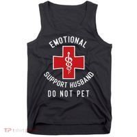 Emotional Support Husband Do Not Pet Funny Tank Top thumb 0