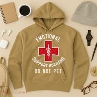 Emotional Support Husband Do Not Pet Funny Hoodie thumb 3