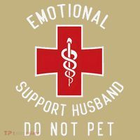 Emotional Support Husband Do Not Pet Funny Long Sleeve Shirt thumb 2
