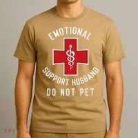 Emotional Support Husband Do Not Pet Funny T-Shirt thumb 3