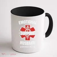 Emotional Support Husband Do Not Pet Coffee Mug thumb 1