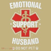 Emotional Support Husband Do Not Pet Long Sleeve Shirt thumb 2