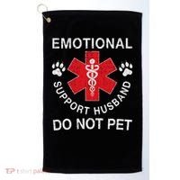 Emotional Support Husband Do Not Pet Golf Towel thumb 0