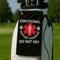 Emotional Support Husband Do Not Pet Golf Towel thumb 2