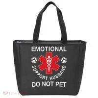 Emotional Support Husband Do Not Pet Tote Bag thumb 0