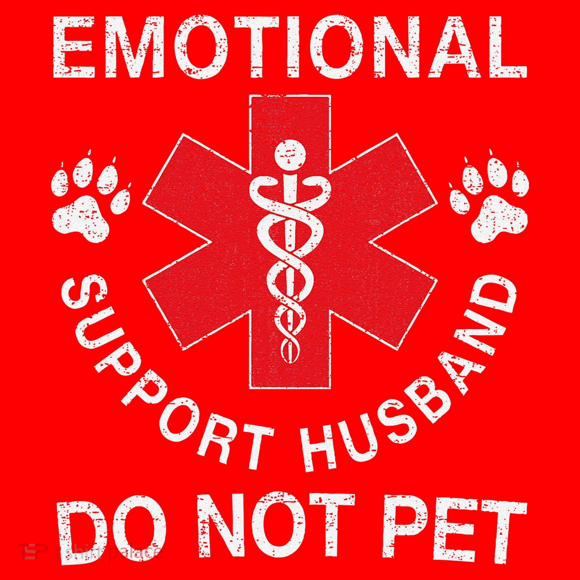 Emotional Support Husband Do Not Pet Santa Hat