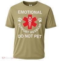 Emotional Support Husband Do Not Pet Cooling Performance Crew T-Shirt thumb 0