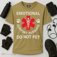 Emotional Support Husband Do Not Pet Cooling Performance Crew T-Shirt thumb 3