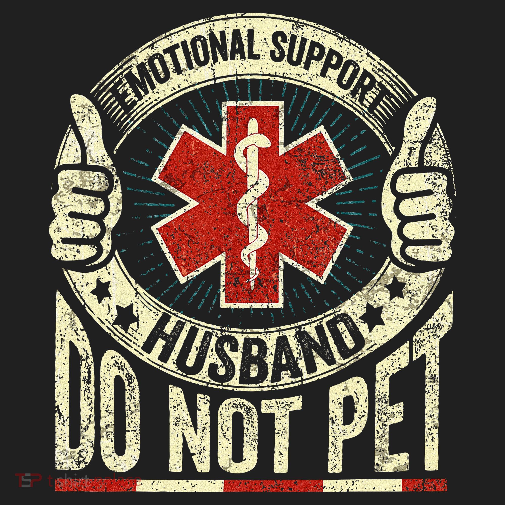 Emotional Support Husband Do Not Pet Golf Towel