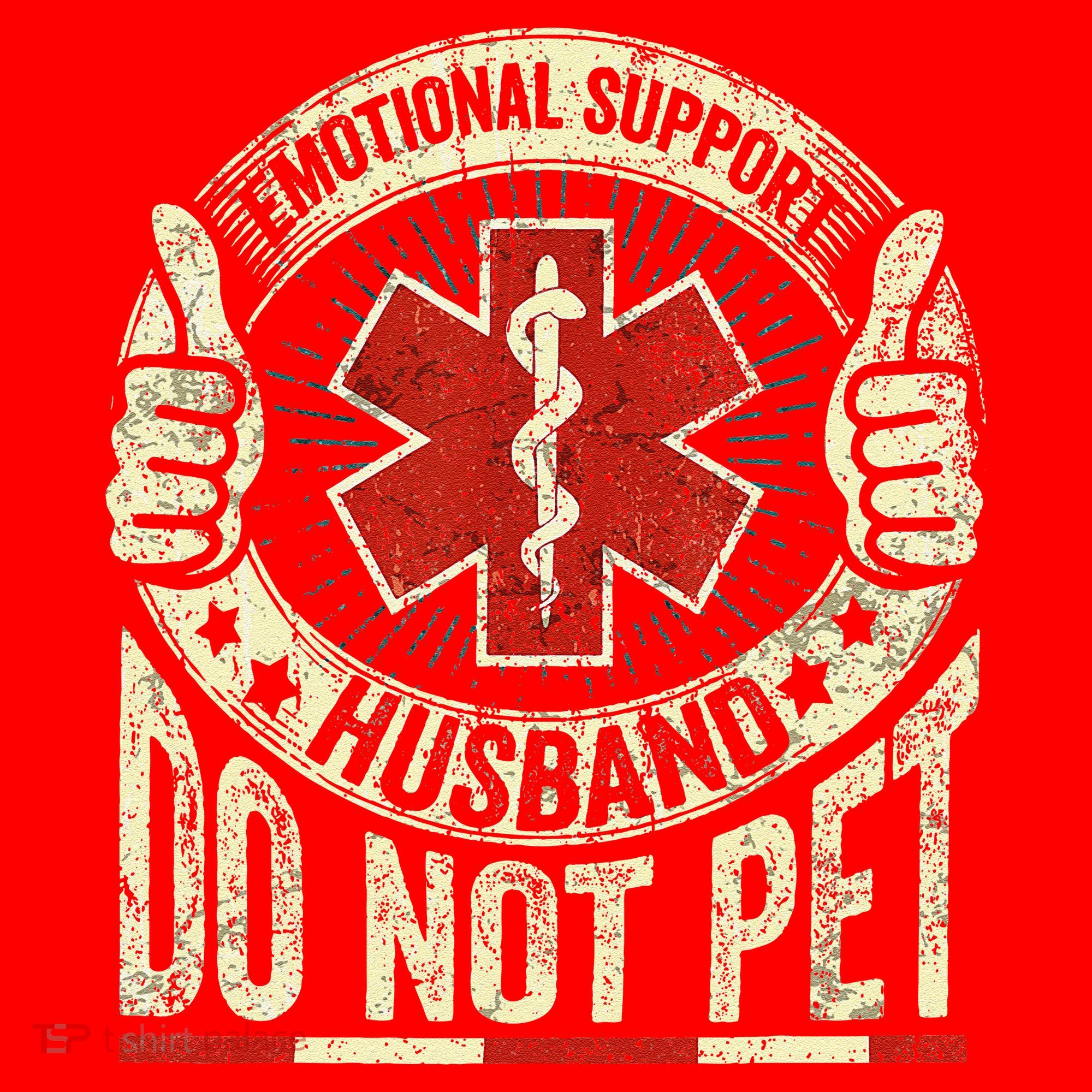 Emotional Support Husband Do Not Pet Santa Hat