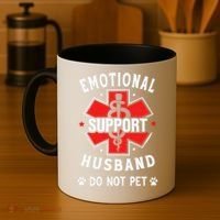 Emotional Support Husband Do Not Pet Coffee Mug thumb 4