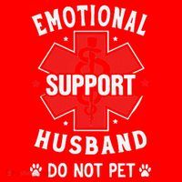 Emotional Support Husband Do Not Pet Santa Hat thumb 1