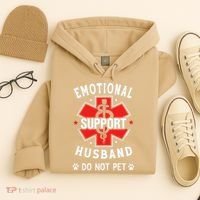 Emotional Support Husband Do Not Pet Hoodie thumb 4