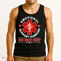 Emotional Support Husband Do Not Pet Tank Top thumb 3
