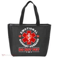 Emotional Support Husband Do Not Pet Tote Bag thumb 0