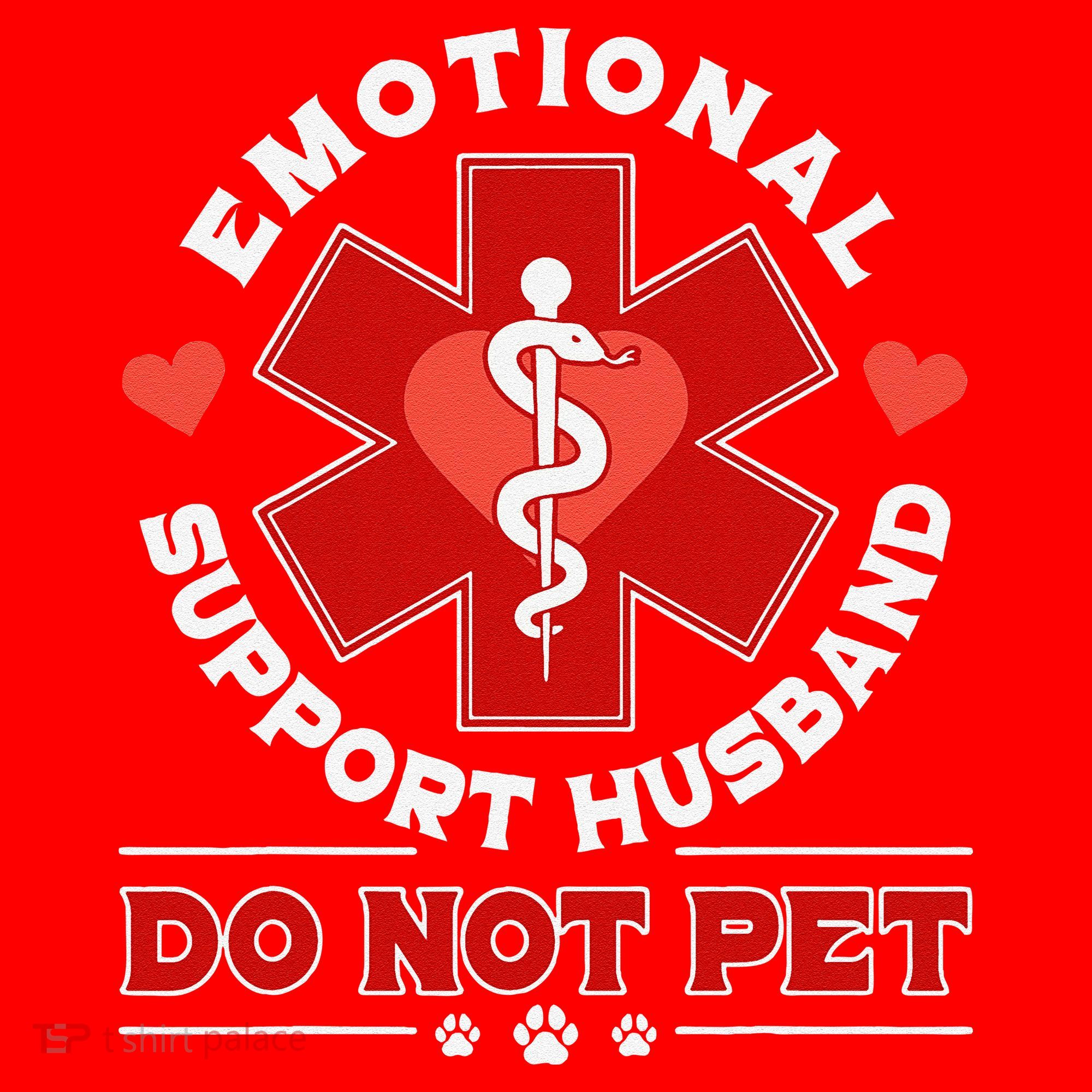 Emotional Support Husband Do Not Pet Santa Hat