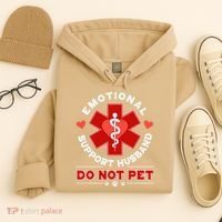 Emotional Support Husband Do Not Pet Hoodie thumb 4