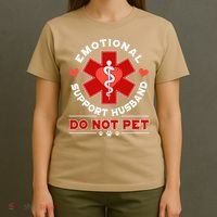 Emotional Support Husband Do Not Pet T-Shirt thumb 4