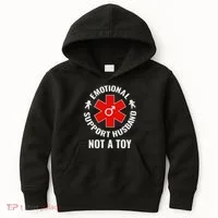 Emotional Support Husband Not A Toy Kids Hoodie thumb 0