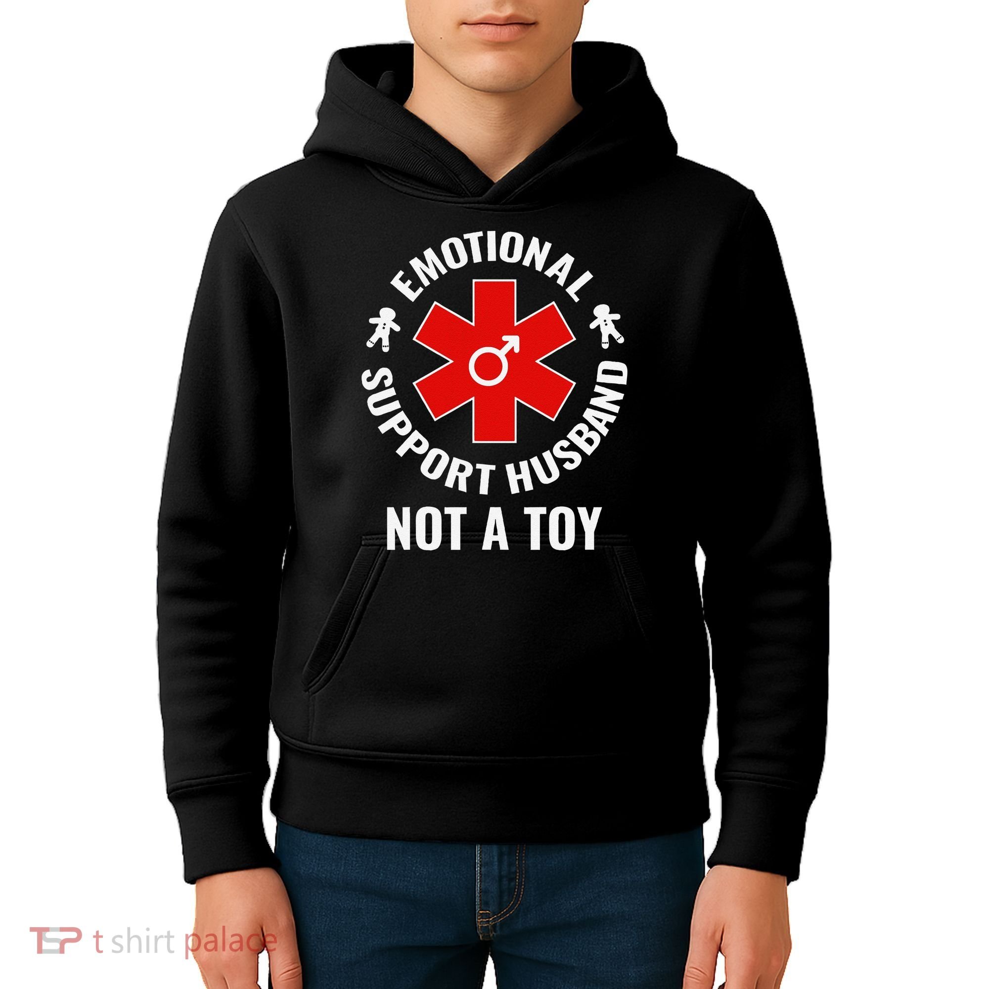 Emotional Support Husband Not A Toy Kids Hoodie
