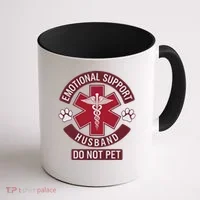 Emotional Support Husband Do Not Pet Coffee Mug thumb 1