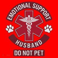 Emotional Support Husband Do Not Pet Santa Hat thumb 1