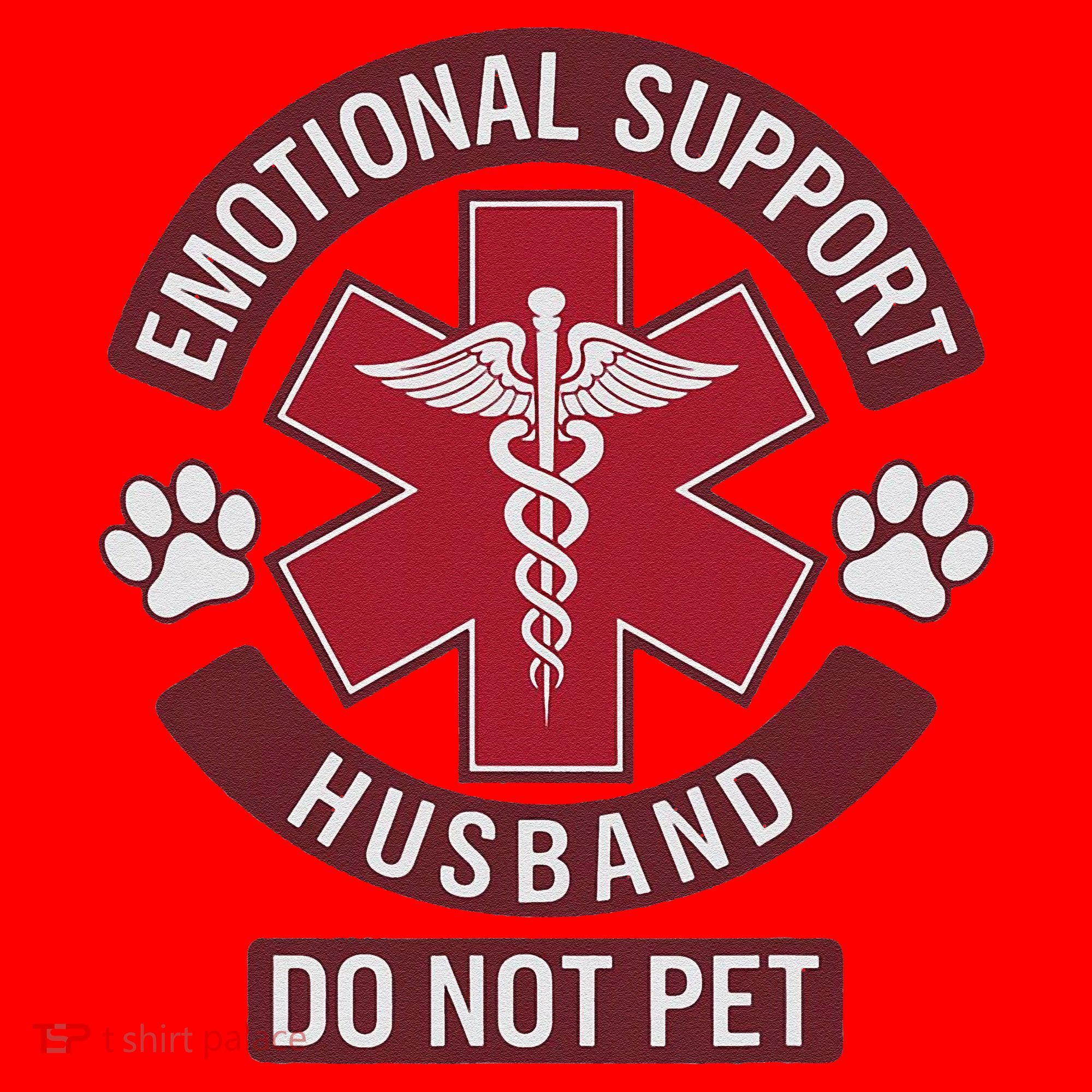 Emotional Support Husband Do Not Pet Santa Hat