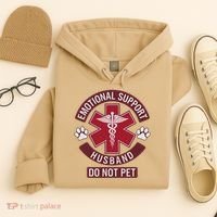 Emotional Support Husband Do Not Pet Hoodie thumb 4